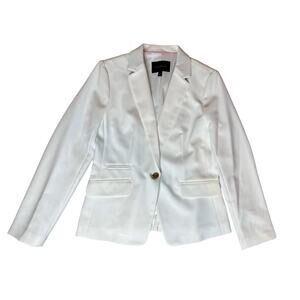 Banana Republic Tailored White Blazer Bi-Stretch Jacket 8‎ Vanilla Girl Preppy